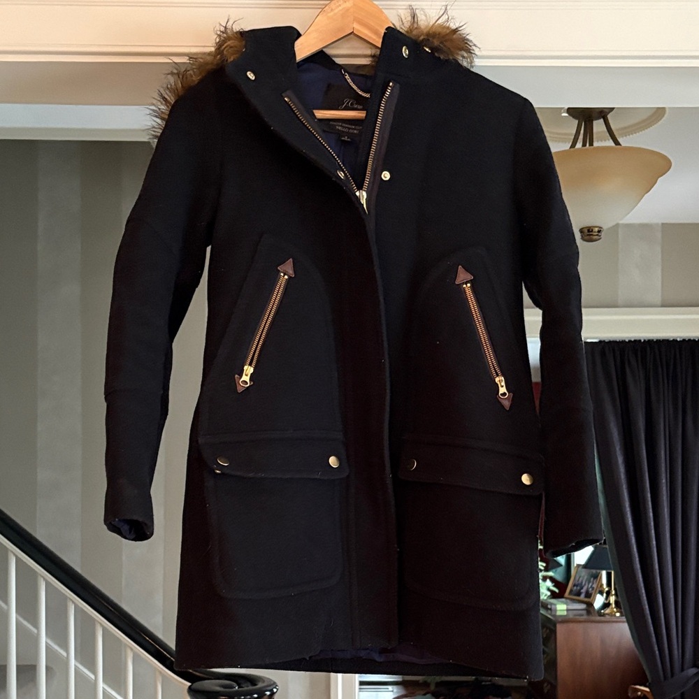 J. Crew Black Utility Jacket with Gold Details